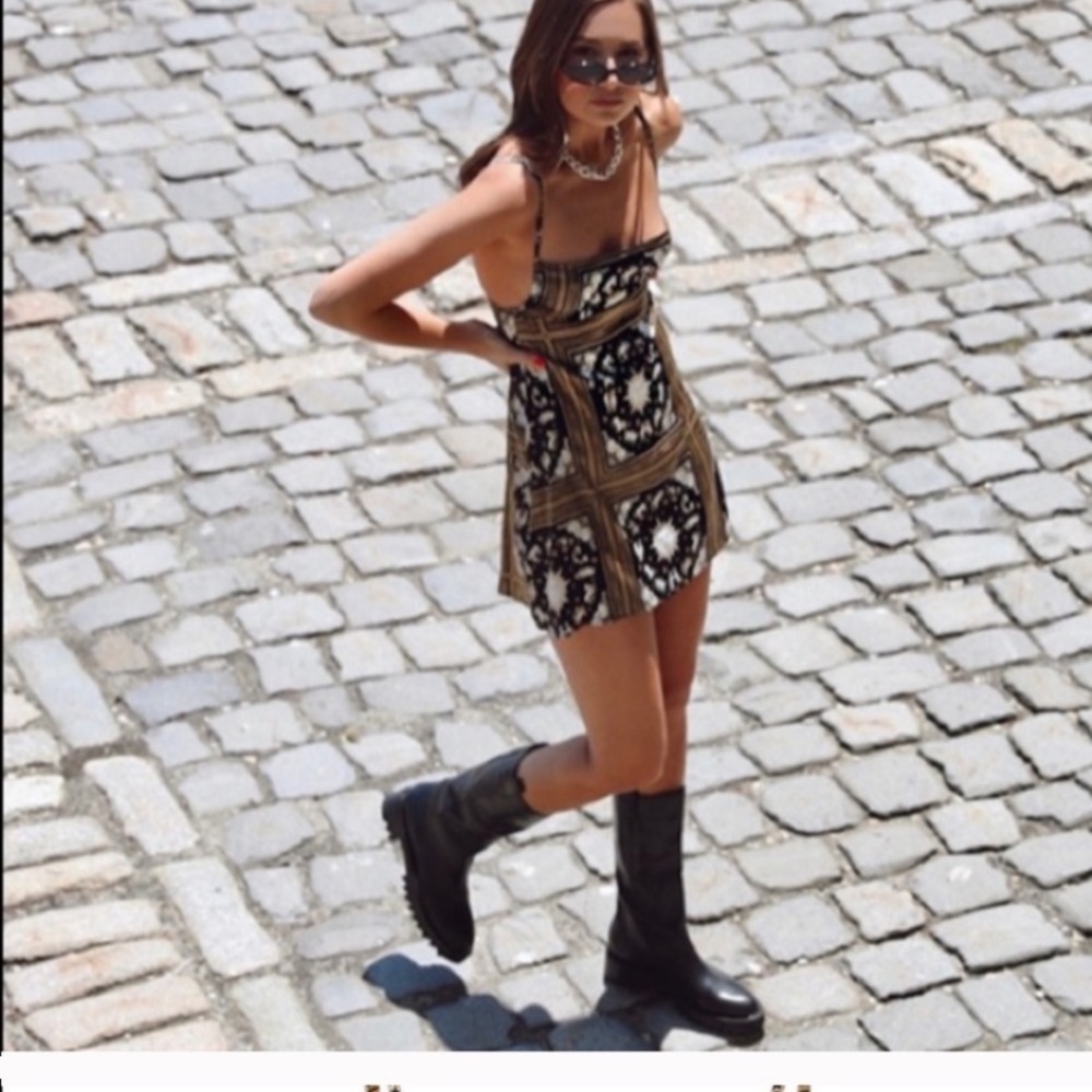 NWT Danielle Bernstein printed mini slip dress - Picture 2 of 6